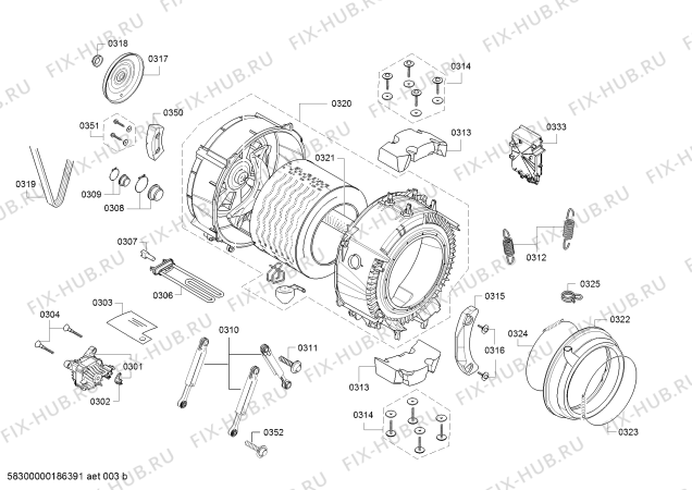 Схема №5 WAT28495 с изображением Люк для стиралки Bosch 11020161